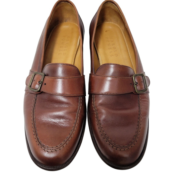 Harold Powell Park Men\'s Loafers Dress Shoes Size 8.5M Handcrafted In Brazil
